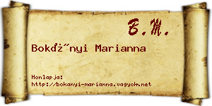 Bokányi Marianna névjegykártya