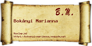 Bokányi Marianna névjegykártya